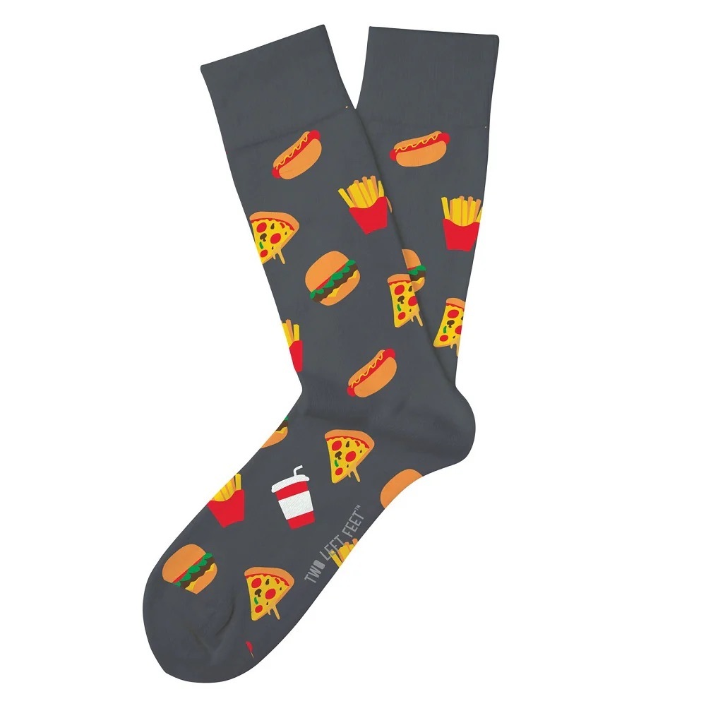 Two Left Feet Socks Drive Thru Junky Burgers and Hotdogs Graphic